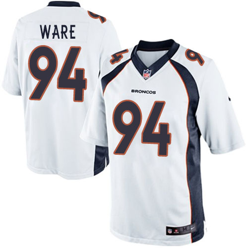 Men's Limited DeMarcus Ware Nike Jersey White Road - #94 NFL Denver Broncos